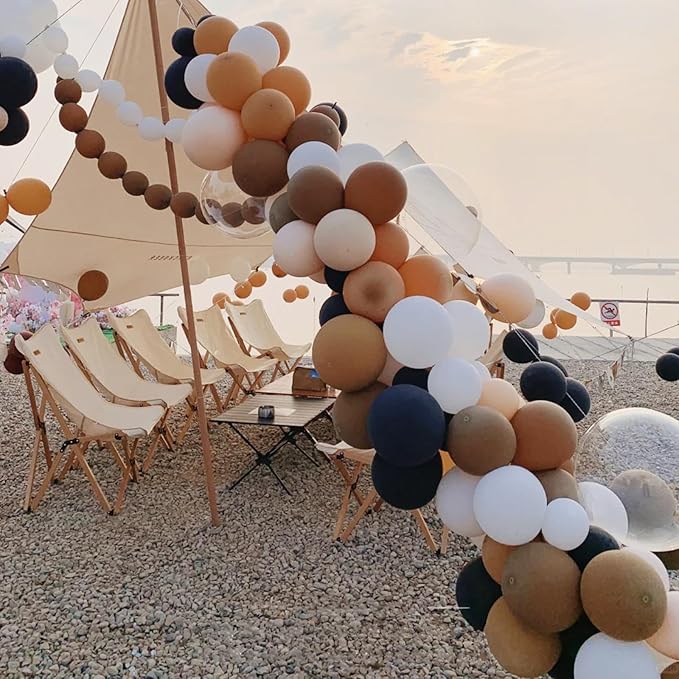 130pcs Coffee Brown Balloons Different Sizes 18" 12" 10" 5" Tan Latex Balloon Garland Arch Kit for Birthday Baby Shower Graduation Wedding Gender Reveal Anniversary Party Decorations-CasaMuseHome