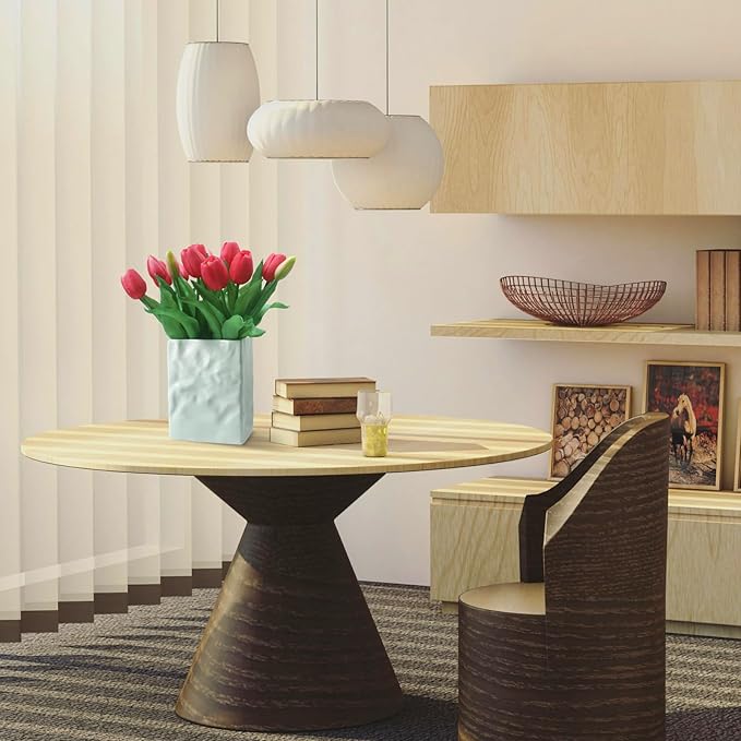 15pcs Artificial Tulips Flowers, Fake Tulips Real Touch, Faux Latex Bouquets, for Party Wedding Home Room Decoration (Rose Red)-CasaMuseHome