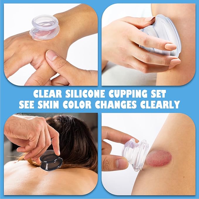 15Pcs Cupping Therapy Set-Professional Silicone Cupping, Suitable for Facial Body Massage/Deep Myofascial Release/Pain Relief/Muscle Relaxation & More (Black,15pcs)-CasaMuseHome