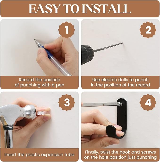 Hanging Fruit Baskets for Kitchen - 3 Pack Boho Wall Hanging Basket with 6 Pcs Strong Hooks, Handwoven Hanging Holder Teardrop Home Produce Basket for Fruits Vegetable Potato Onion Storage (Linen)-CasaMuseHome