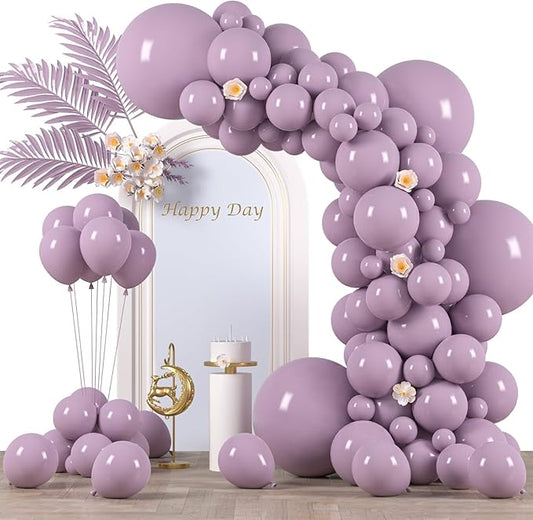 130pcs Lilac Purple Balloons Different Sizes 18" 12" 10" 5" Faded Purple Latex Balloon Garland Arch Kit for Birthday Baby Shower Graduation Wedding Gender Reveal Party Decorations-CasaMuseHome