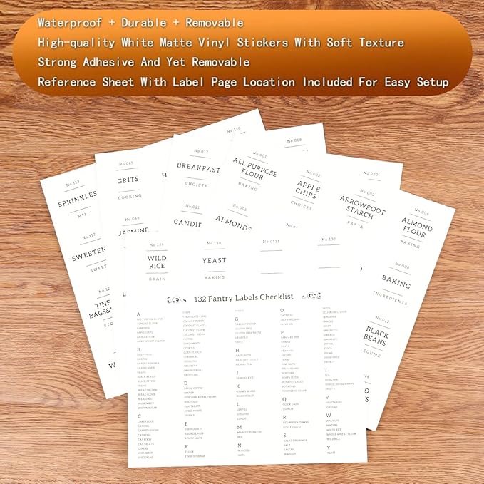 6-Pack Borosilicate Glass Storage Jars with Bamboo Lids + 132 Pre-Printed Pantry Labels Included, BPA-Free Thicken Airtight Containers for Flour, Sugar, Rice, Microwave & Freezer Safe(100OZ/54OZ/27OZ)-CasaMuseHome