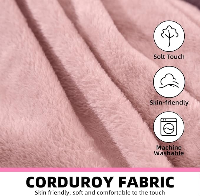 5FT，Big Bean Bag Chairs for Adults，Large beanbag with Filler Included，Memory Foam Material，Easy to Clean and Washable Corduroy Fabric，Suitable for Living Room and Bedroom (Pink, 5 Foot)-CasaMuseHome