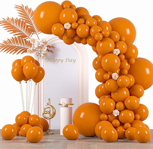 130pcs Burnt Orange Balloons Different Sizes 18" 12" 10" 5" Retro Orange Latex Balloon Garland Arch Kit for Birthday Baby Shower Graduation Wedding Anniversary Party Decorations-CasaMuseHome