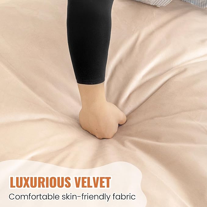 4FT Bean Bag Chair: Bean Bag with Velvet Cover, Fluffy and Comfy Bean Bag Chairs for Adults and Kids, Bean Bag Sofa Filled with High-Density Sponge for Gaming (Yellowish Beige)-CasaMuseHome