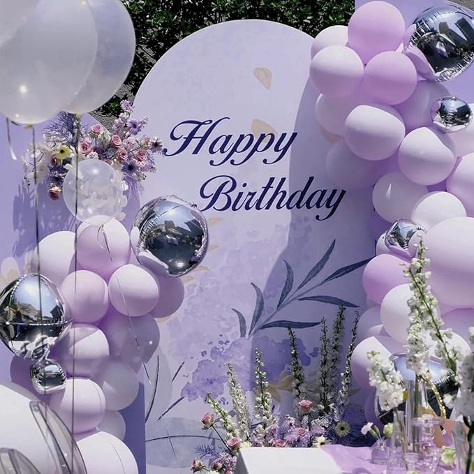 130pcs Lilac Purple Balloons Different Sizes 18" 12" 10" 5" Faded Purple Latex Balloon Garland Arch Kit for Birthday Baby Shower Graduation Wedding Gender Reveal Party Decorations-CasaMuseHome
