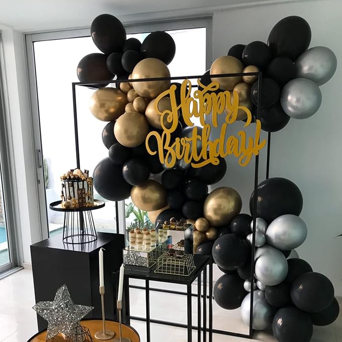 130pcs Black Balloons Different Sizes 18" 12" 10" 5" Party Latex Balloons for Birthday Graduation Baby Shower Anniversary New Year Holiday Party Decorations-CasaMuseHome