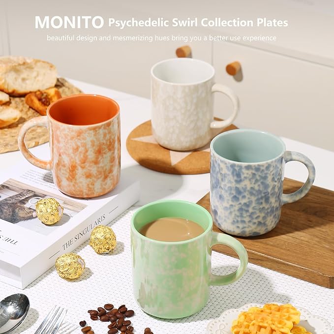 17 OZ Coffee Mugs Set of 4, Ceramic Modern Coffee Mugs Set with handle for Tea/Latte/Milk/Cocoa.-CasaMuseHome