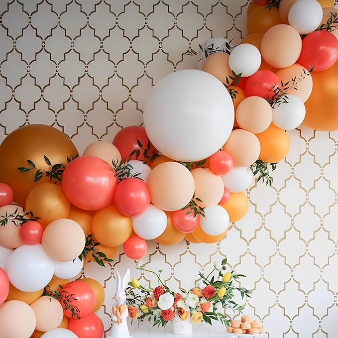 130pcs Orange Balloons Different Sizes 18" 12" 10" 5" Orange Matte Latex Balloons for Boys Girls Birthday Baby Shower Gender Reveal Wedding Gender Reveal Autumn Party Decorations-CasaMuseHome