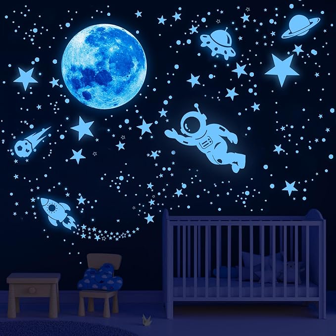530Pcs Glowing Stars for Ceiling,Glow in The Dark Stars,Space Wall Decals Solar System Galaxy Planets Wall Stickers for Kids, Wall Decor for Girls Kids Bedroom Nursery Birthday Party Favor-CasaMuseHome