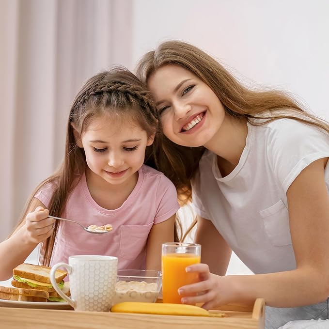 8 Pieces Toddler Utensils, Kids Stainless Steel Silverware Set - 4pcs Forks and 4pcs Spoon, Cute Children Flatware Sets with Mirror Polished, Self Feeding Safe, Dishwasher Safe-CasaMuseHome