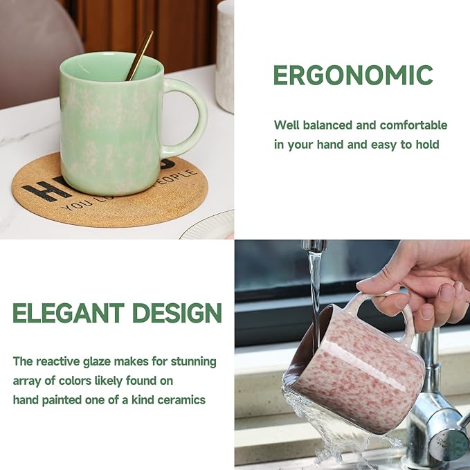 17 OZ Coffee Mugs Set of 6, Modern Mugs Set with handle for Tea/Latte/Cappuccino/Milk/Cocoa.-CasaMuseHome