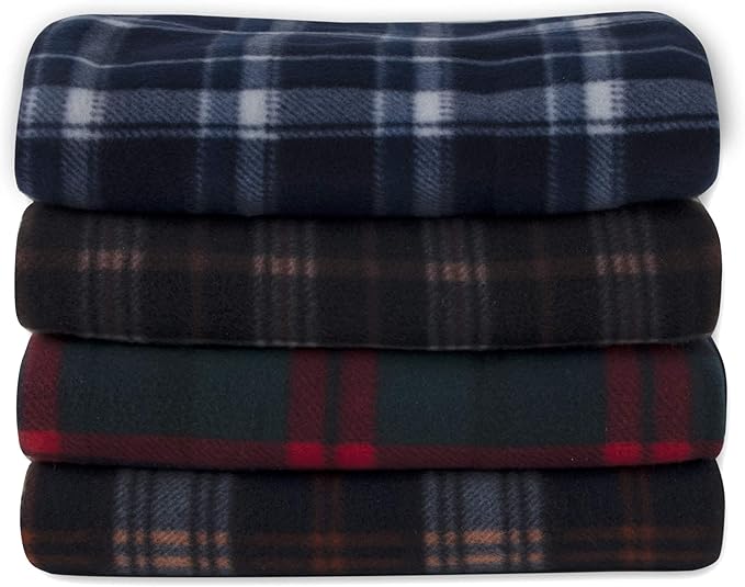 50x60 Throw Blankets, Plaid Fleece Throw Blankets for Bedroom, Couch, Livingroom, Chair, Pets, Outdoors-CasaMuseHome