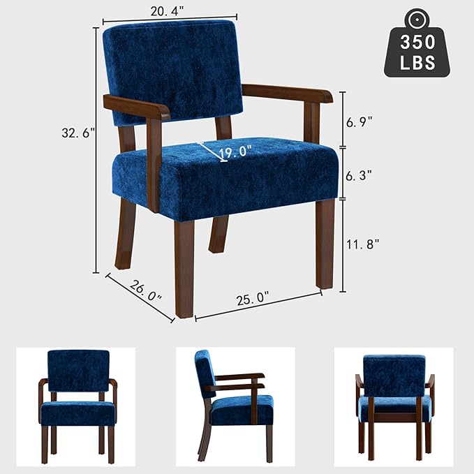 Accent Chair, Living Room Chairs Oversize with Soft Seat and Armrests for Dinning, Bedroom, Reading, Waiting Room-CasaMuseHome