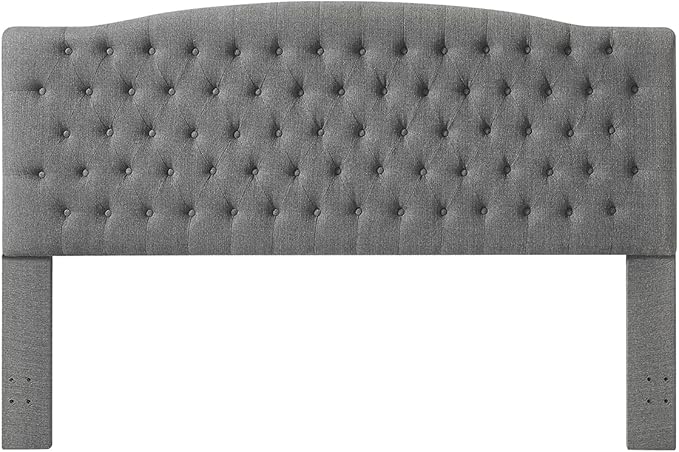 24KF Upholstered Tufted Button Linen Fabric Headboard,Comfortable Fashional Headboard King/CA King Size,Granite-CasaMuseHome