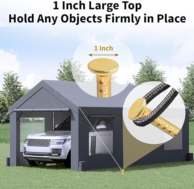 16 Inch Rebar Stakes 1/2 Inch Diameter Galvanized Steel Ground Anchors Heavy Duty Anchoring Spikes for Speed Bump, Parking Curb and Tent (10 Pack)-CasaMuseHome