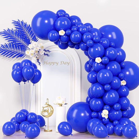 130pcs Royal Blue Balloons Different Sizes 18" 12" 10" 5" Party Latex Balloons for Birthday Graduation Baby Shower Anniversary Nautical Party Decorations-CasaMuseHome
