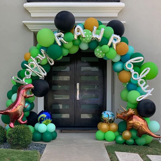 130pcs Green Balloons Different Sizes 18" 12" 10" 5" Party Latex Balloons for Birthday Dinosaur Baby Shower St. Patrick's Day Summer Jungle Forest Safari Party Decorations-CasaMuseHome