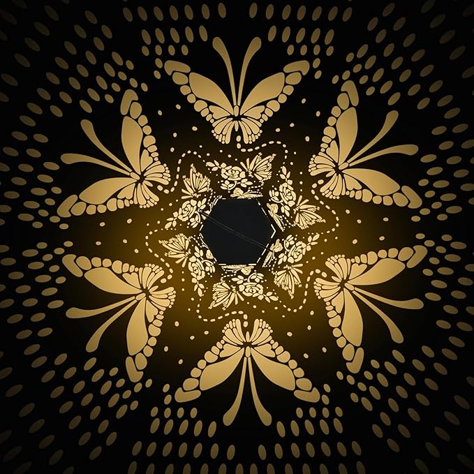 2 Pack Butterfly Solar Lanterns Outdoor Waterproof - Birthday Gifts for Women, Mom, Butterflies Solar Lights Outdoor Hanging Garden Decor for Outside, Patio, Outdoor, Yard, Lawn, Balcony-CasaMuseHome