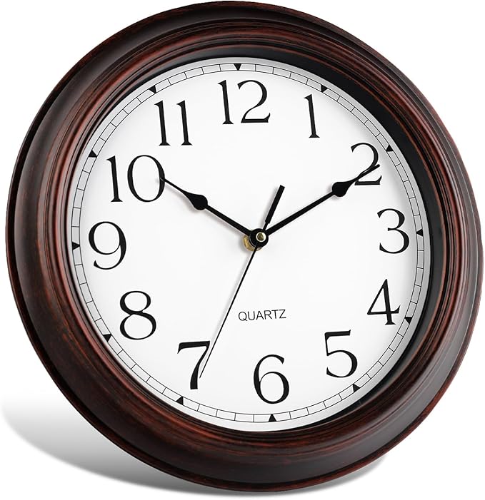 14 Inch Wall Clocks Battery Operated Silent Non-Ticking Wall Clock Vintage Retro Rustic Style Decorative for Living Room Kitchen Farmhouse (Bronze)-CasaMuseHome