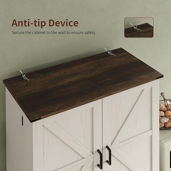 72'' Kitchen Storage Pantry Cabinet, Tall Storage Cabinet with 8 Door Shelves, 2 Cabinets and 1 Drawer, Freestanding Cupboard for Kitchen, Dining Room, Bathroom, Laundry, Off White-CasaMuseHome