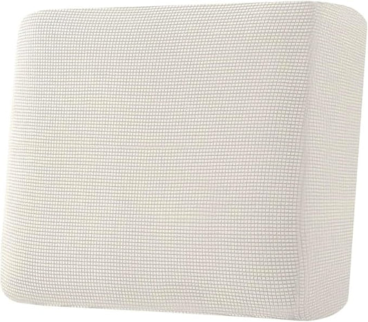 H.VERSAILTEX Super Stretch Individual Seat Cushion Covers Sofa Covers Couch Cushion Covers Slipcover Sets Thick Jacquard Textured Twill Fabric (1 Piece Chair Cushion Cover, Ivory)-CasaMuseHome