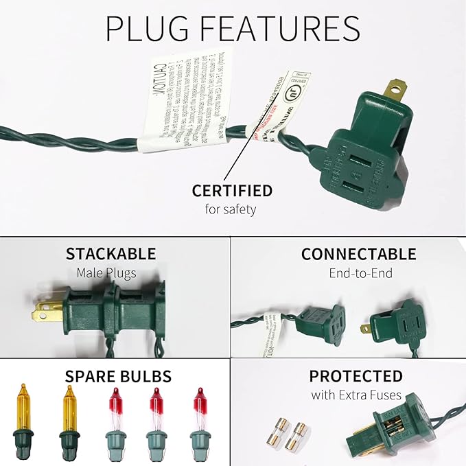 150LIGHTS Yellow Extra-Bright with End Connectors Christmas Decorative Lights 9.72m UL Certified Mini String Light Set Waterproof for Home Garden Holiday Christmas Tree Party Patio Wedding-CasaMuseHome