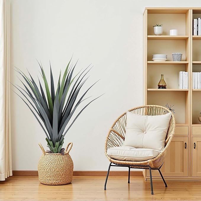 44inch Artificial Agave Plant Potted Plants Fake Agave Plant for Home Office Garden Indoor Outdoor Decoration (1PACK)-CasaMuseHome