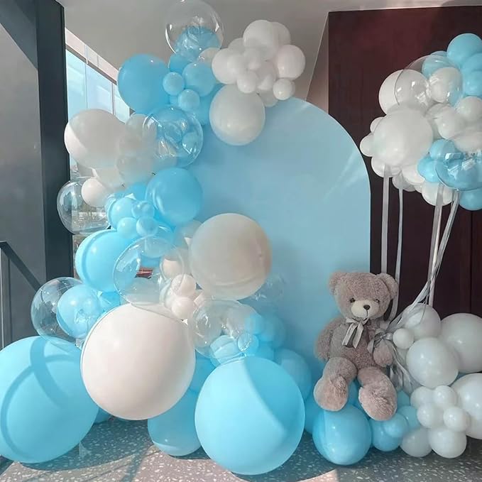 130pcs Pale Aqua Balloons Different Sizes 18" 12" 10" 5" Aqua Blue Latex Balloon Garland Arch Kit for Birthday Baby Shower Graduation Wedding Gender Reveal Anniversary Party Decorations-CasaMuseHome