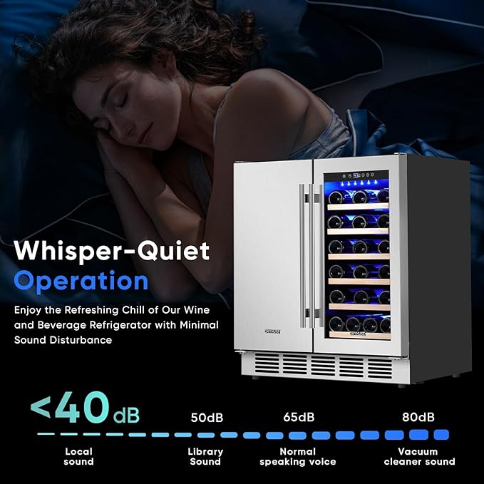 30" Stainless Steel Wine & Beverage Refrigerator - Dual Zone, Built-in/Freestanding with Upgraded Cooling - 30 Bottles & 110 Cans Capacity-CasaMuseHome