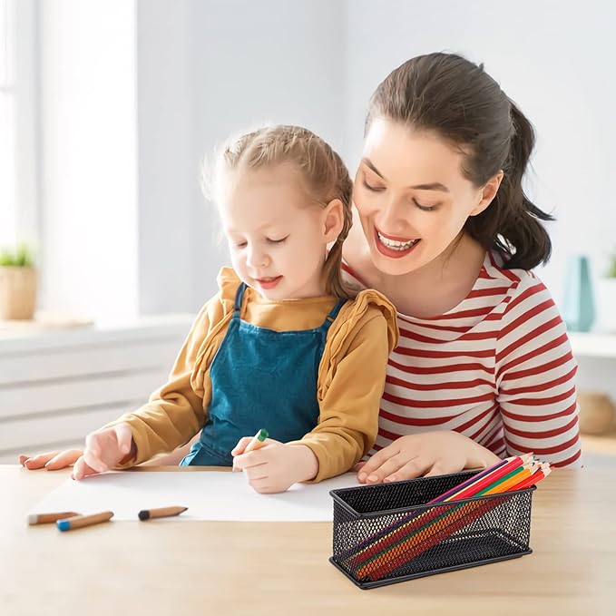 6.29'' × 2.28'' × 2.48 Black Magnetic Basket for Refrigerator Magnetic Locker Organizer for Home Office Accessories, Magnetic Basket for Whiteboard-CasaMuseHome