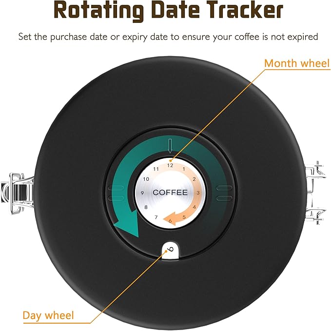 35OZ Coffee Canister for ground coffee with Date Tracker,copper color 304 Stainless Steel Kitchen Food Airtight storage container for Coffee Beans or Grounds, Tea, Sugar(35oz-Gradient)-CasaMuseHome