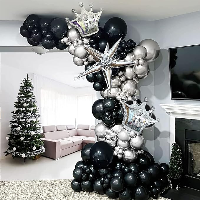 130pcs Black Balloons Different Sizes 18" 12" 10" 5" Party Latex Balloons for Birthday Graduation Baby Shower Anniversary New Year Holiday Party Decorations-CasaMuseHome