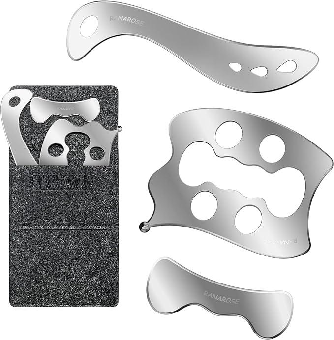3-in-1 Stainless Steel Muscle Scraper Tool Set – Gua Sha & Physical Therapy Tools for Deep Tissue Massage, Myofascial Release, Muscle Knot Relief & Pain Reduction-CasaMuseHome
