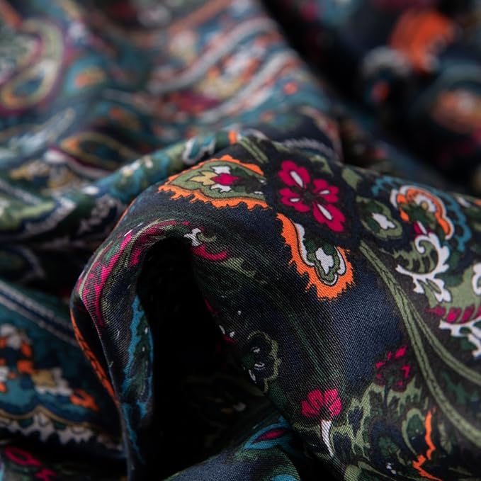 ABREEZE Luxury Vintage Black Duvet Cover Sets Damask Paisley Bedding Set Retro 100% Brushed Cotton Zipper Closure Bedding Collection Full Size-CasaMuseHome