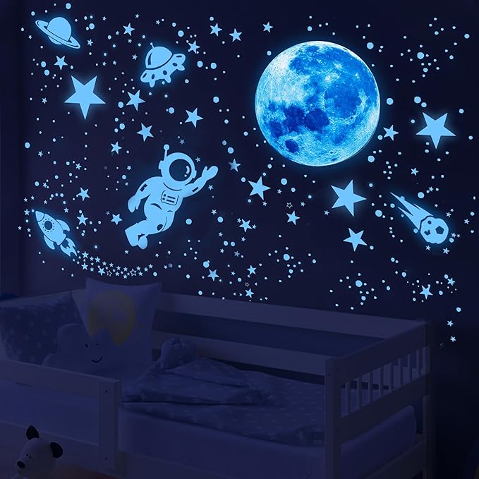 530Pcs Glowing Stars for Ceiling,Glow in The Dark Stars,Space Wall Decals Solar System Galaxy Planets Wall Stickers for Kids, Wall Decor for Girls Kids Bedroom Nursery Birthday Party Favor-CasaMuseHome