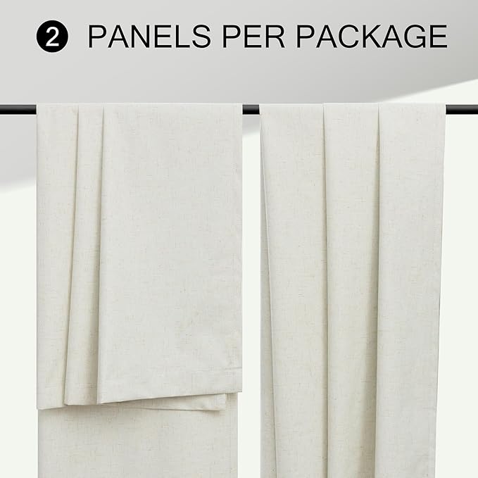 78 Inch Closet Curtains for Open Closet Doors Sliding Panels Blackout Curtain for Bedroom Window Lightweight Light Blocking Insulated Drapes for Summer Heat Neutral Burg for Living Room Back Tab Cream-CasaMuseHome