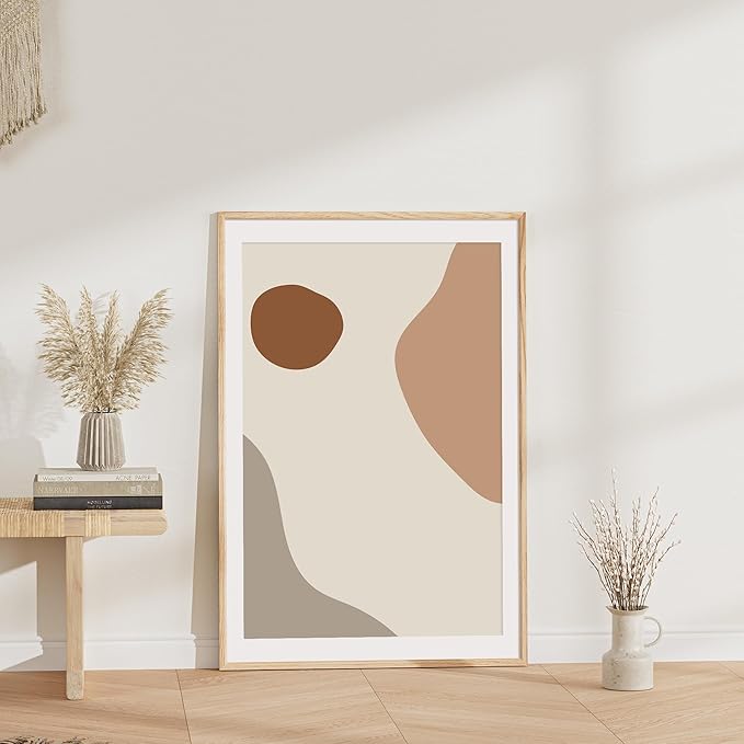 27x40 Poster Frame Set of 2 Natural Solid Oak Photo Frames with 24x36 Removable Mat Wall Hanging Large Handcrafted Frame with HD Plexiglass Wall and Tabletop Display Large Picture Frame-CasaMuseHome