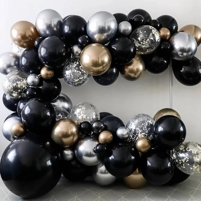 130pcs Black Balloons Different Sizes 18" 12" 10" 5" Party Latex Balloons for Birthday Graduation Baby Shower Anniversary New Year Holiday Party Decorations-CasaMuseHome