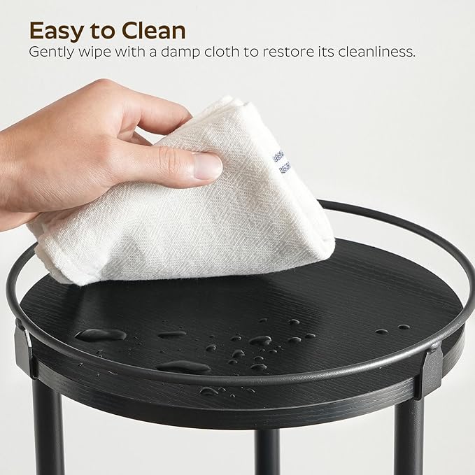 3-Tier Lazy Susan Organizer, Rotating Spice Rack, Spinning Organizer, Industrial Turntable Spice Rack Organizer for Cabinet, Kitchen Countertop, Pantry, Black SR23BK-CasaMuseHome