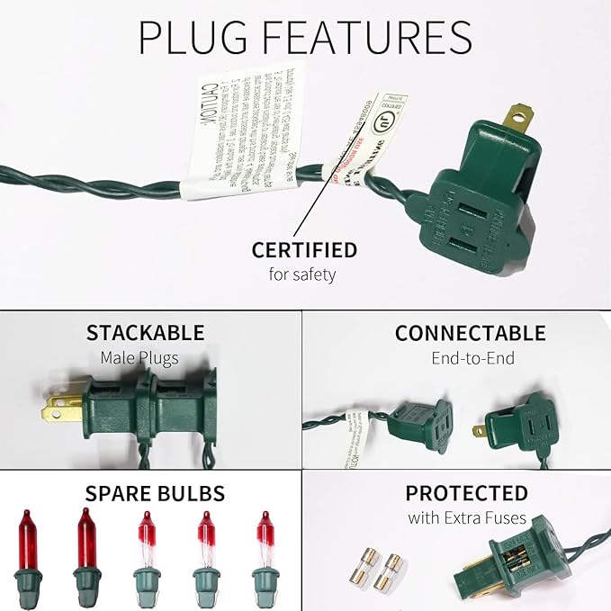 150LIGHTS Multi Extra-Bright with End Connectors Christmas Decorative Lights 9.72m UL Certified Mini String Light Set Waterproof for Home Garden Holiday Christmas Tree Party Patio Wedding-CasaMuseHome