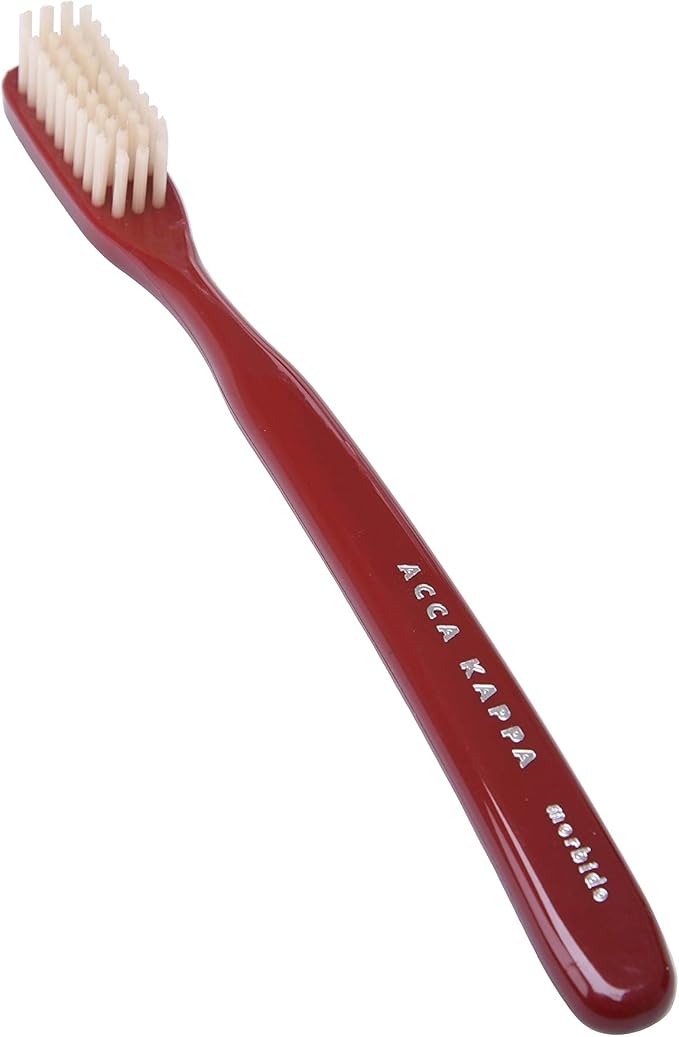 Acca Kappa Vintage Red Toothbrush Soft Nylon Bristles Retro-Style Ergonomic Handle-CasaMuseHome