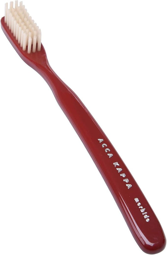 Acca Kappa Vintage Red Toothbrush Soft Nylon Bristles Retro-Style Ergonomic Handle-CasaMuseHome