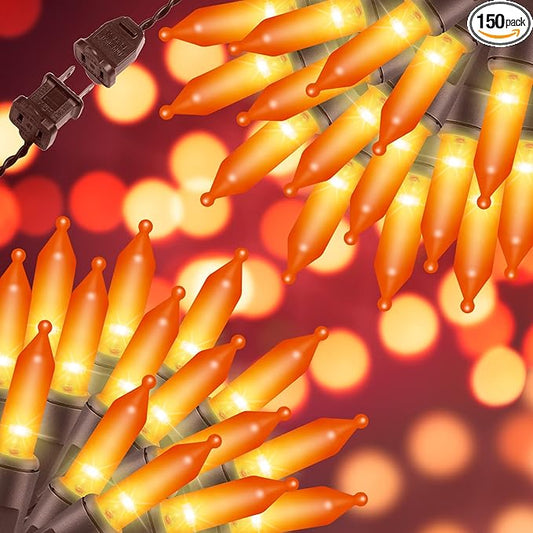 150LIGHTS Orange Extra-Bright with End Connectors Halloween Decorative Lights 9.72m UL Certified Mini String Light Set Waterproof for Halloween Home Garden Christmas Tree Party Patio Wedding-CasaMuseHome
