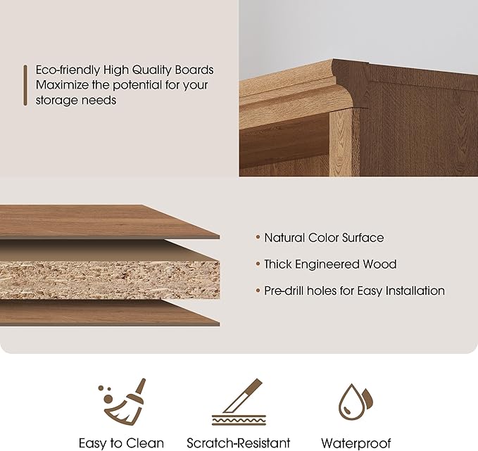 43 in Tall Bookcase, 3-Tier Bookshelf Open Storage, 33 inch Wide Floor Standing Indoor Furniture, Book Cases for Home School Library Office Bedroom Kids, Oak 3 Tiers-CasaMuseHome