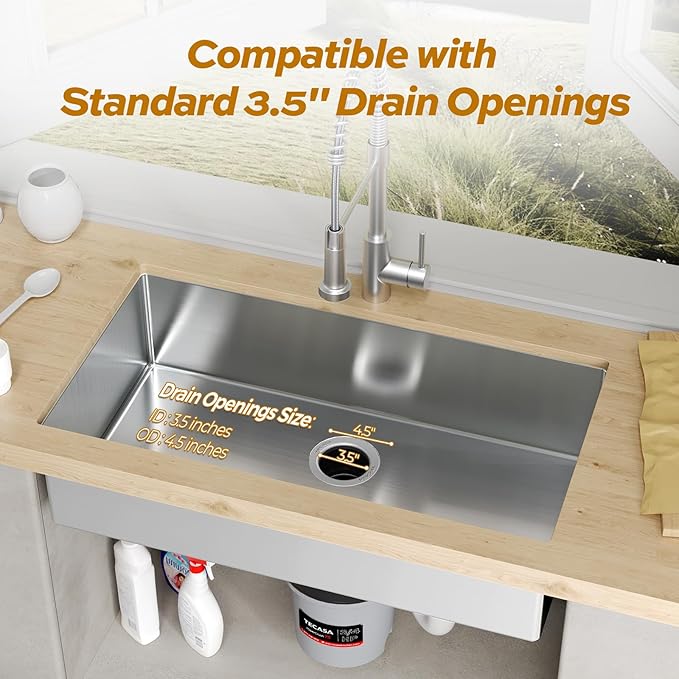 3/4 HP Batch Feed Garbage Disposal, TECASA Stainless Steel Food Waste Grinding System for Kitchen Sink Food Waste, Power Cord Included, Sound Reduction, Grey and Black - HyperCrush 75 BF-CasaMuseHome