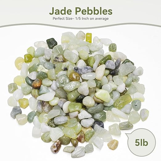 5LB Succulent and Cactus Pebbles, 1/5 Inch Jade Pebbles for Indoor Plants, Decorative Gravel for Vases, Bamboo, Succulent, Terrarium, Crafts, Cactus-CasaMuseHome