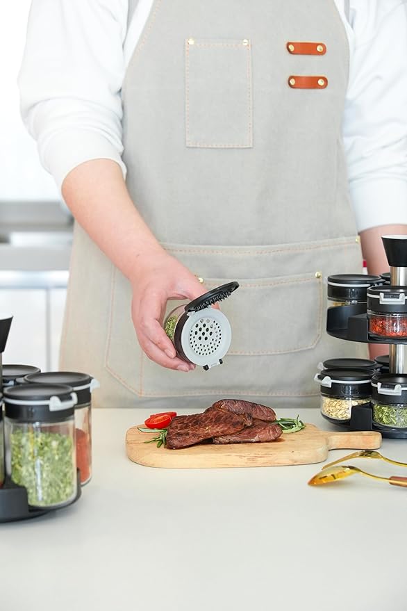 360 rotating 2 tier 12 jars spice rack (12 spice jars) Revolving Seasoning Organizer. Spinning Spice Rack for Counter top and Cabinet-CasaMuseHome