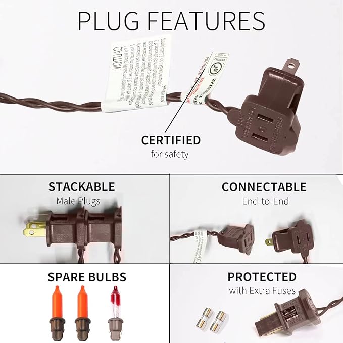 100LIGHTS Orange Extra-Bright with End Connectors Halloween Decorative Lights 5.98m UL Certified Mini String Light Set Waterproof for Halloween Home Garden Christmas Tree Party Patio Wedding-CasaMuseHome