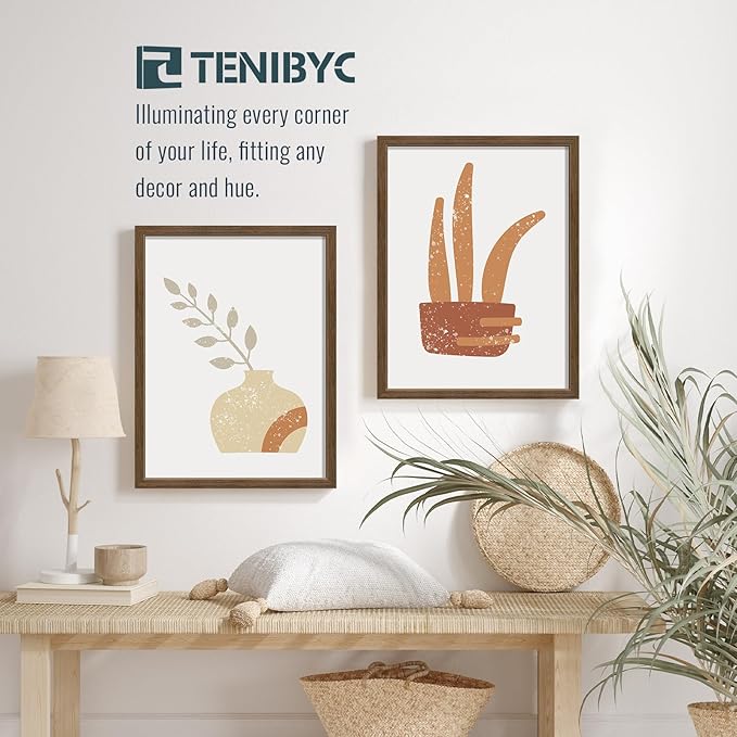 18x24 Poster Frame 3 Pack - Brown Woodgrain, Wood Picture frame, Gallery Picture Frame - Wall Hanging-CasaMuseHome